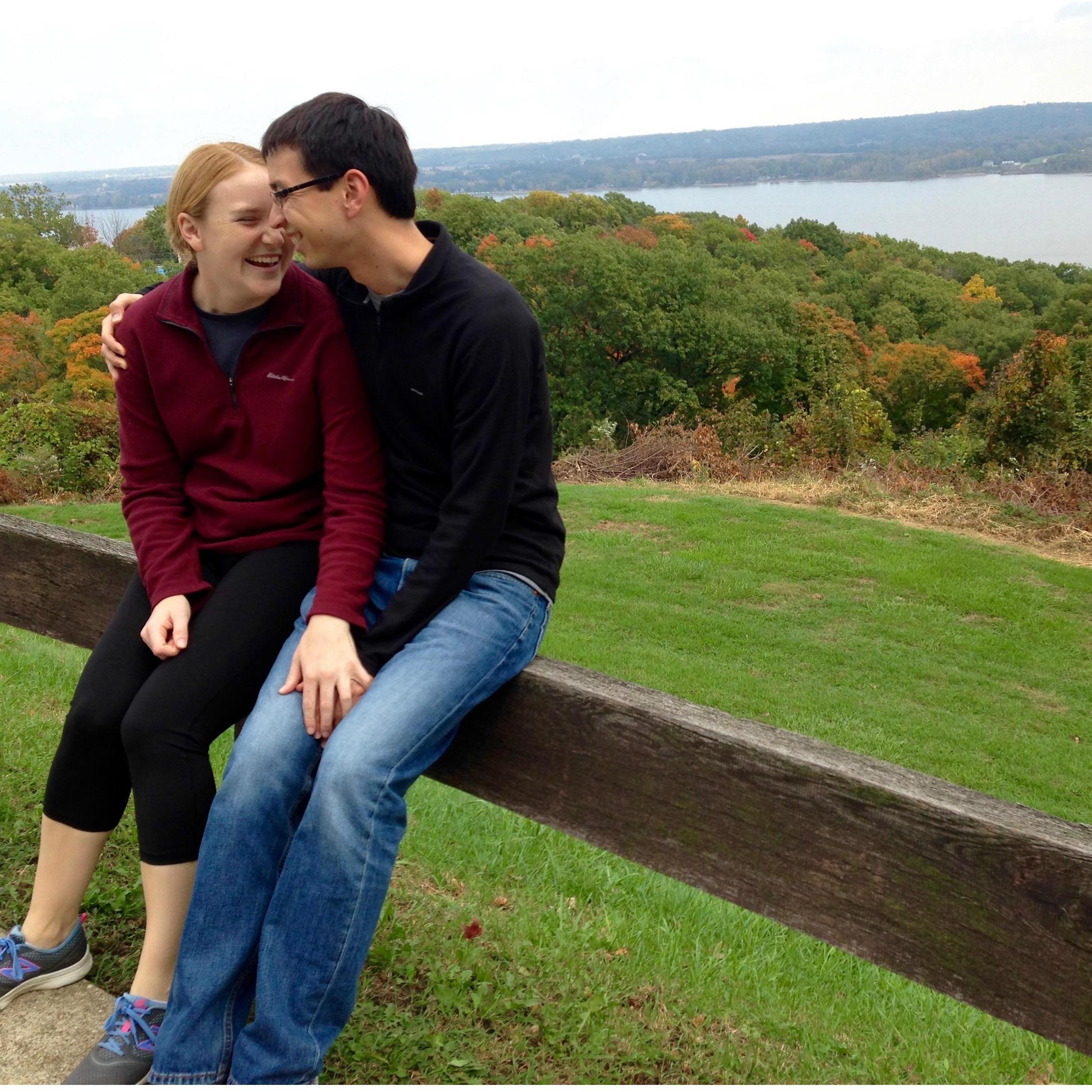 Laughing together in Peoria Heights - along the bluffs