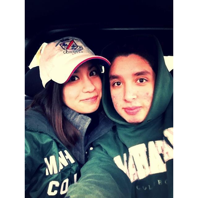 Our first picture together as "friends". Reppin' Manhattan College, the place that brought us together.