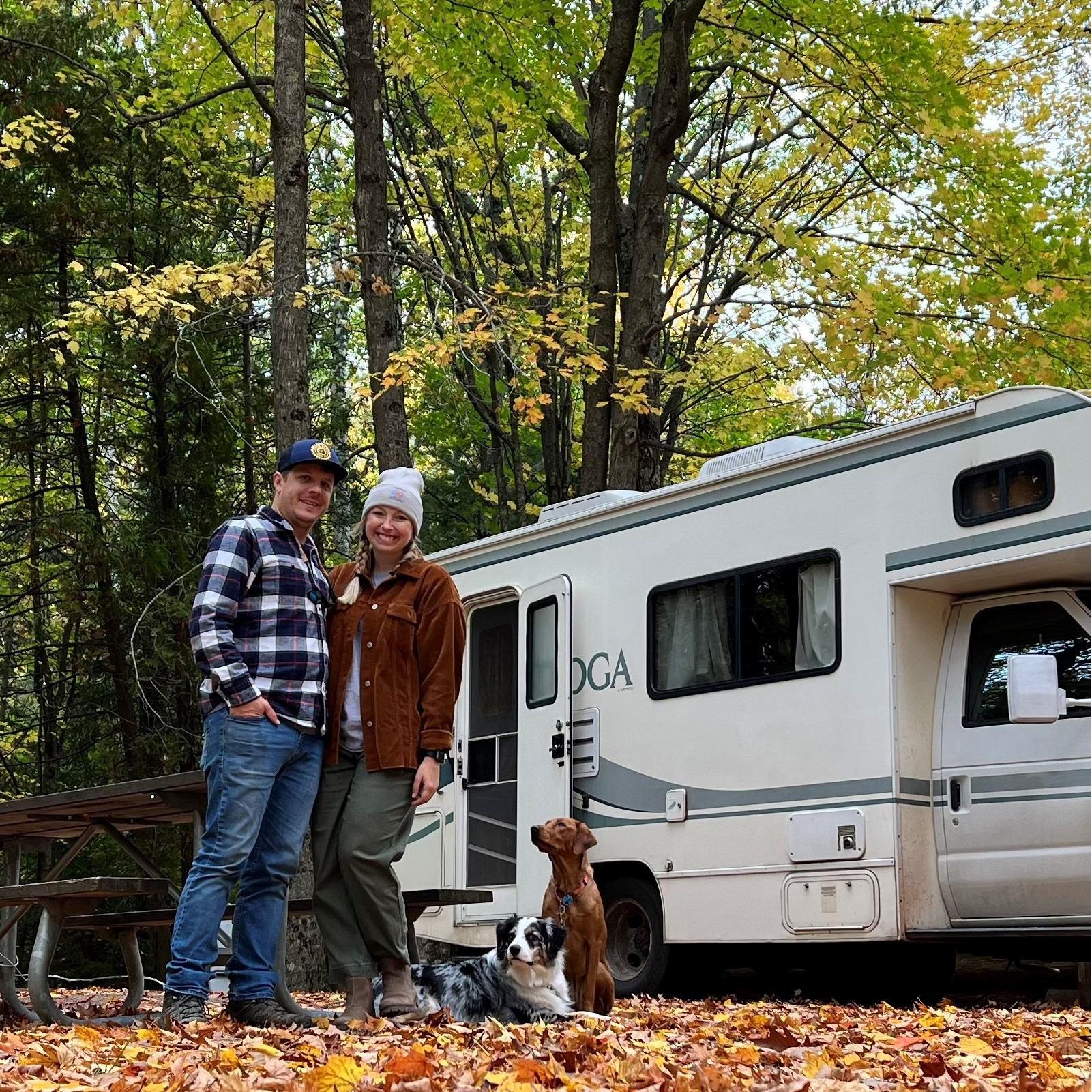 Family Pic with the dogs - camping in Michigan for Sarah's birthday