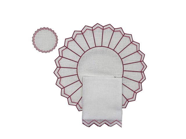 Servilleta Sol blanco con rosas