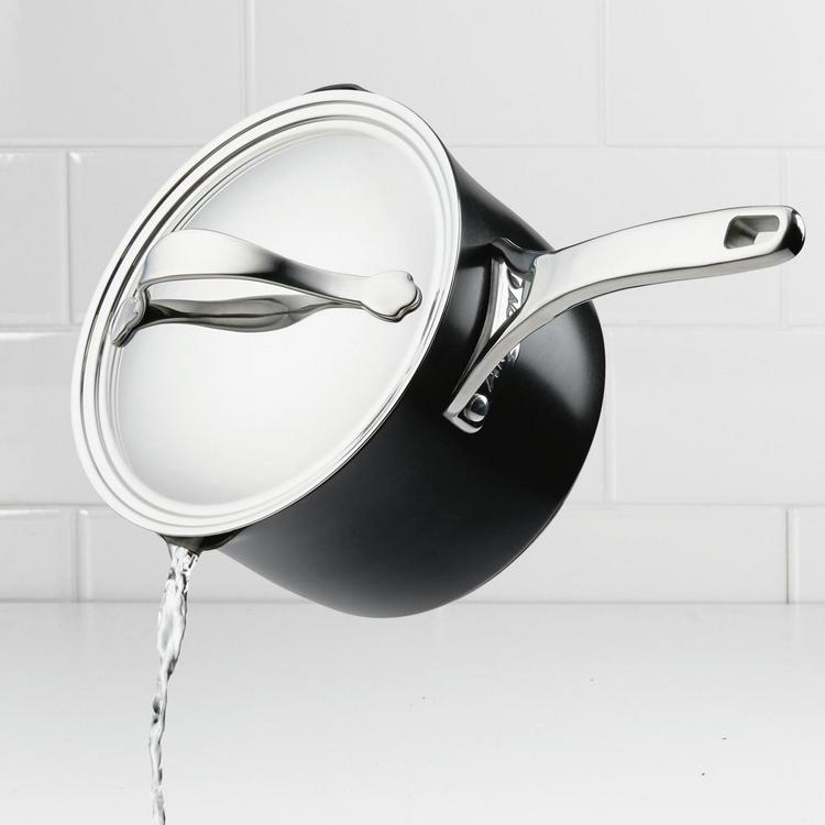 Anolon, Nouvelle Copper Luxe Onyx Hard Anodized Straining Saucepan