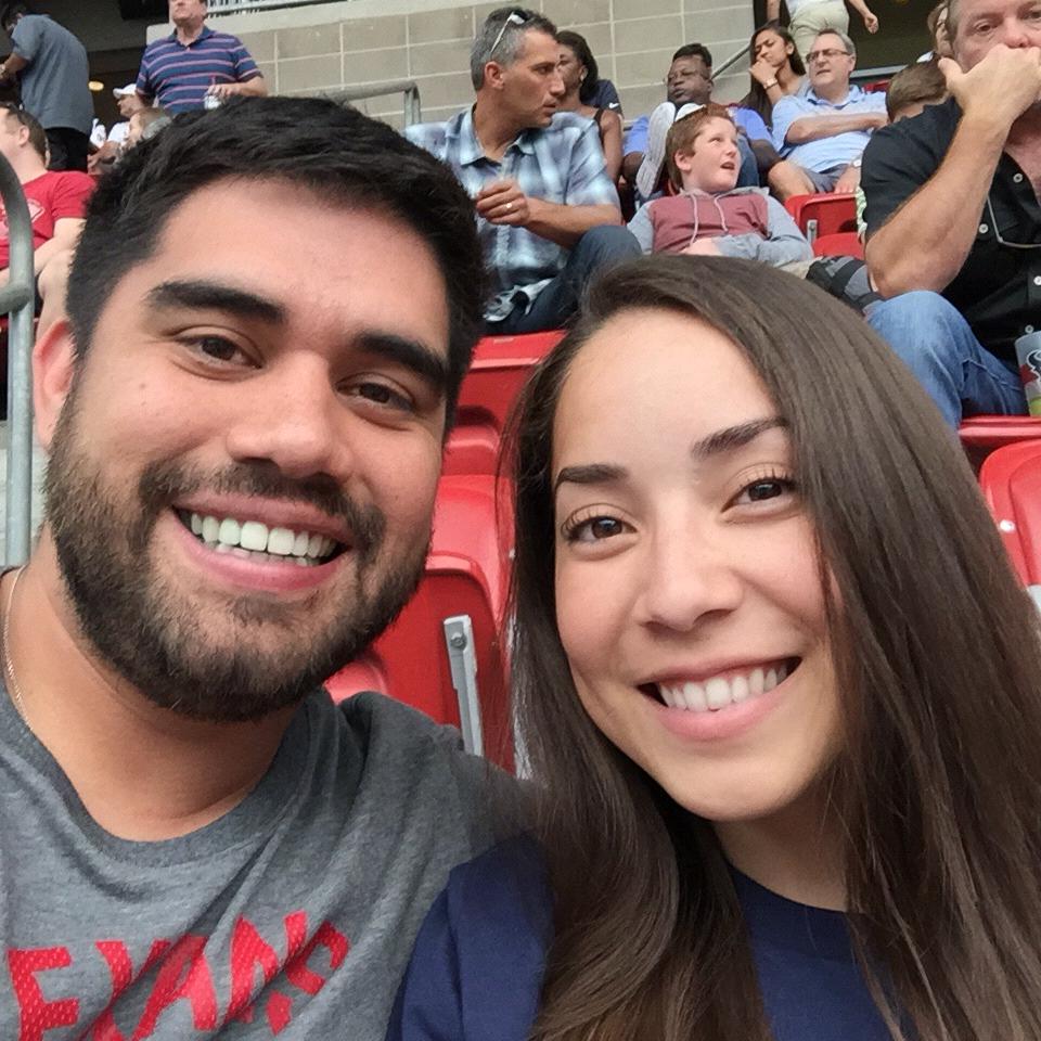 Cheering on the Texans with our homie Andy Petite (gentleman in plaid shirt).