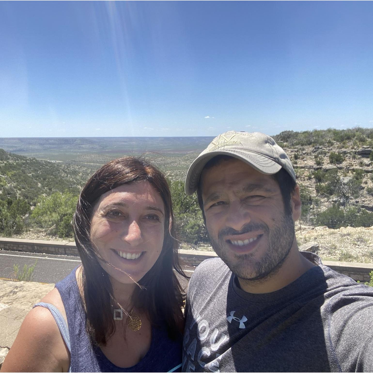 Robert and Jordan on their trek home from West Texas.