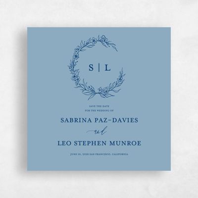 Dusty Blue Wedding Save the Date - Goundry Square