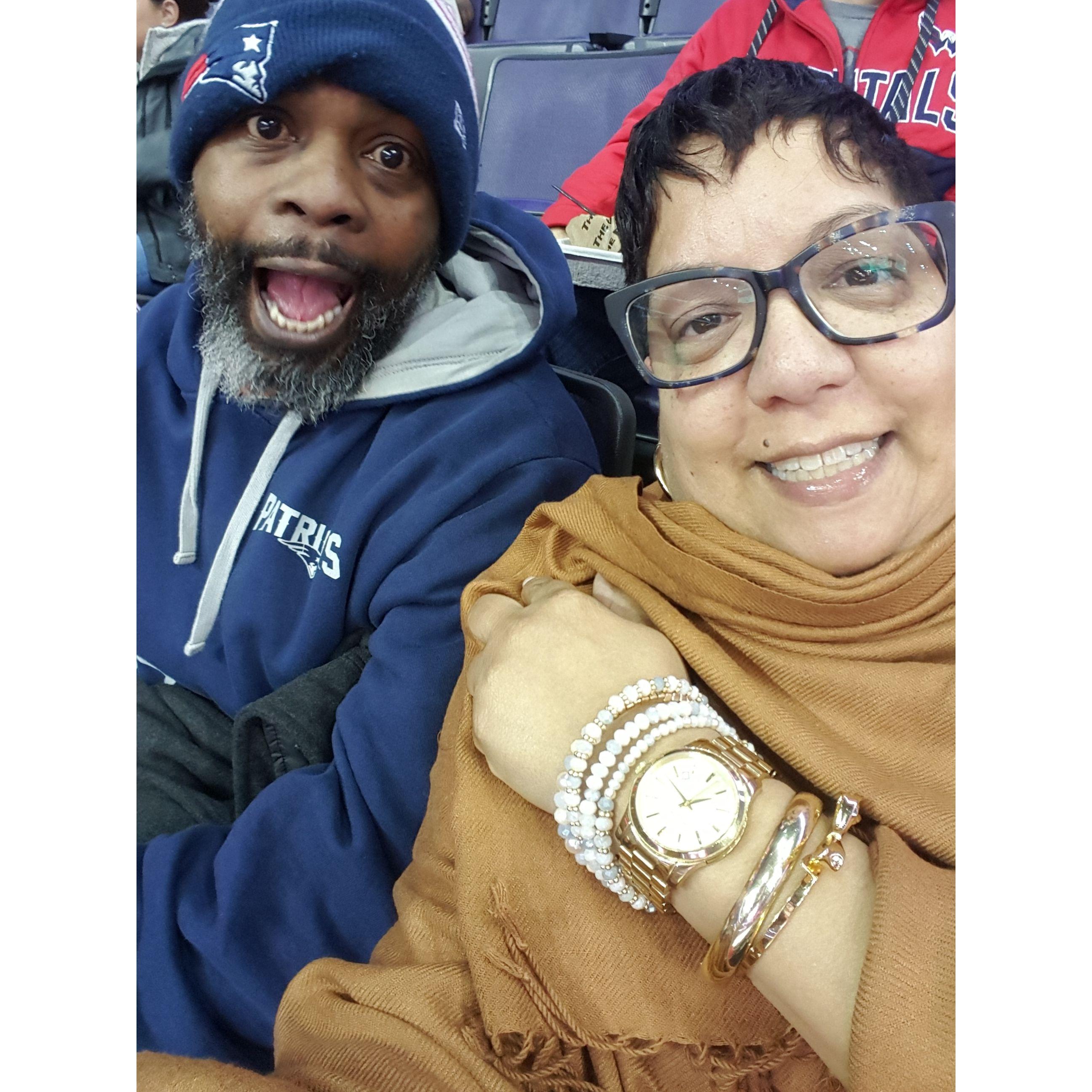 Date night at a Washington Capitals Hockey Game.