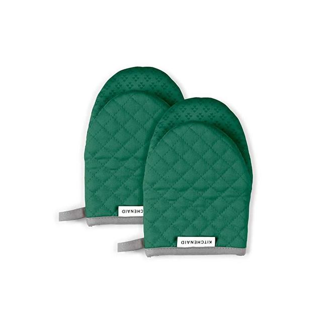 KitchenAid Asteroid Mini Cotton Oven Mitts with Silicone Grip, Set of 2, Pebbled Palm