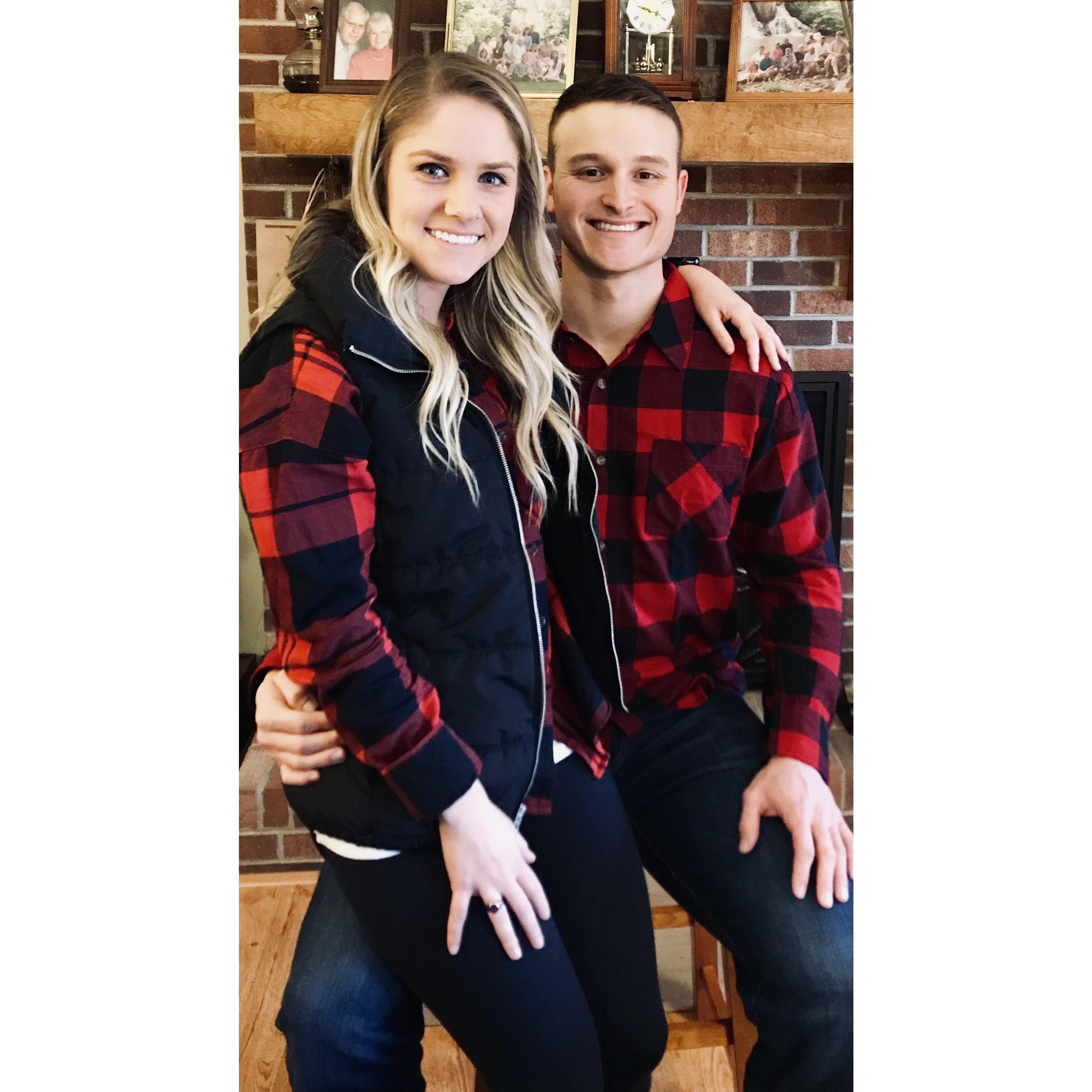 Matching Christmas shirts that Ben loved so much :)