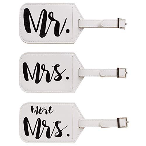 3 Pack Mr & Mrs Honeymoon Travel Luggage Tags