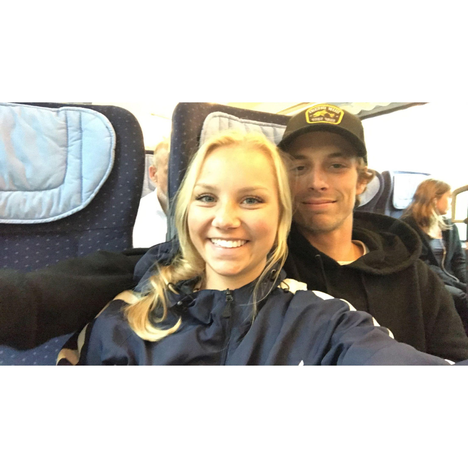 Sebastian and I on the train in Germany
