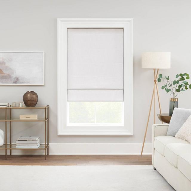 64"x31" Drew 100% Total Blackout Cordless Roman Blind and Shade White - Eclipse