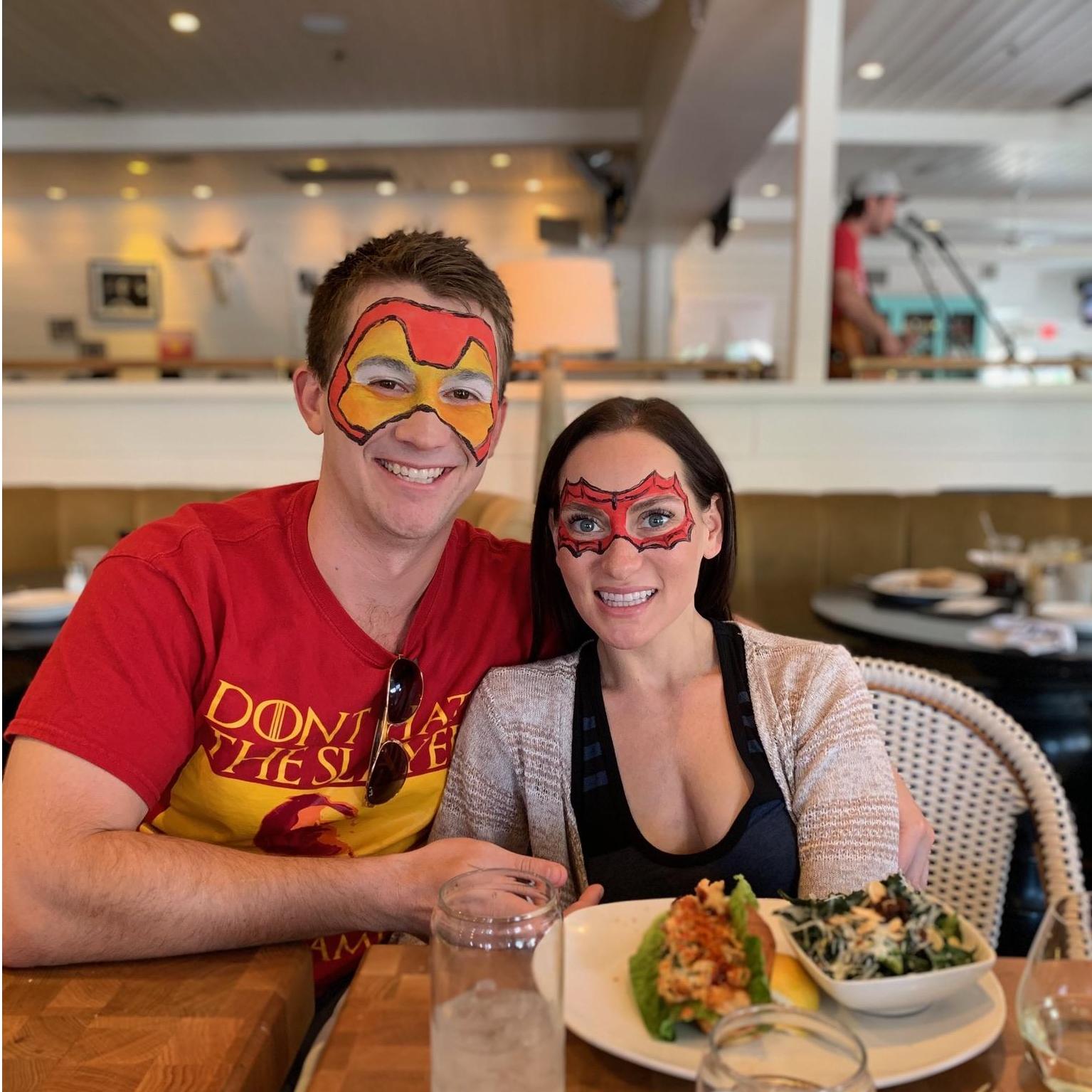 Brunch in Phoenix before the Premier of Avengers Endgame! Face Paint Courtesy of Bridesmaid Jennifer Bowers