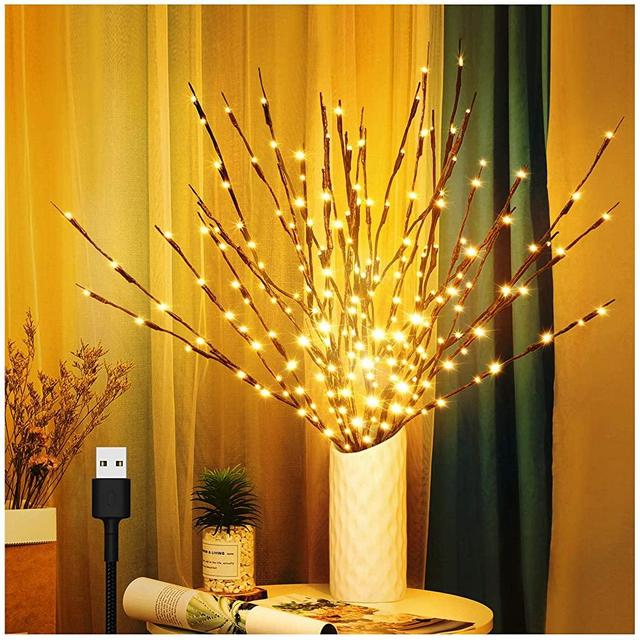 Twig Lights, 3 Pack USB Plug in 60 LED Bulbs Branches Lights for Christmas Decoration and Theme Party