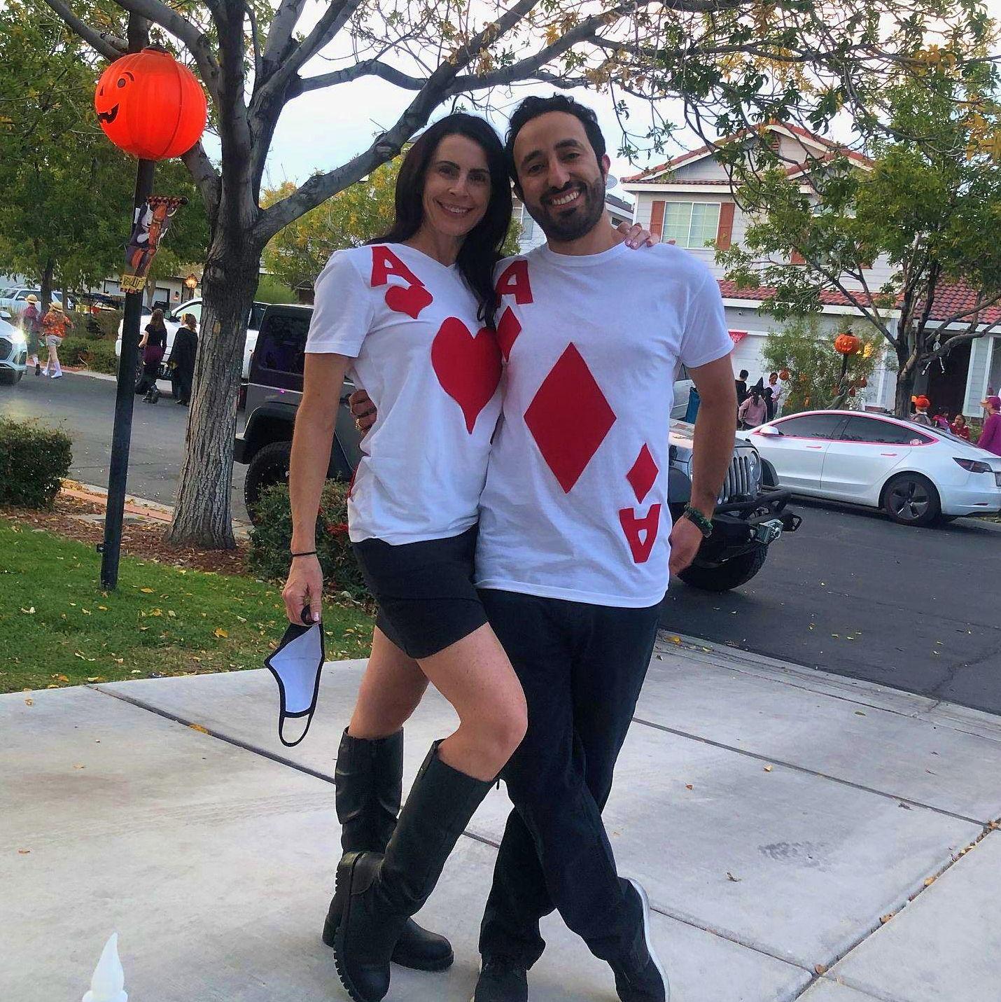 Nothing is luckier than being dealt pocket Aces! Dressing up for our first Halloween together and hitting the poker tables afterwards in costume. So fun!