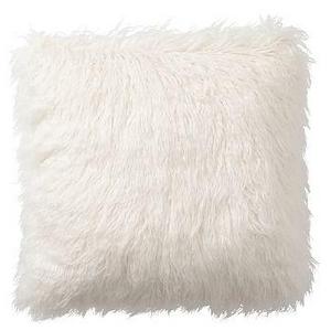 Mongolian Faux Fur Pillow Cover, 18", Ivory