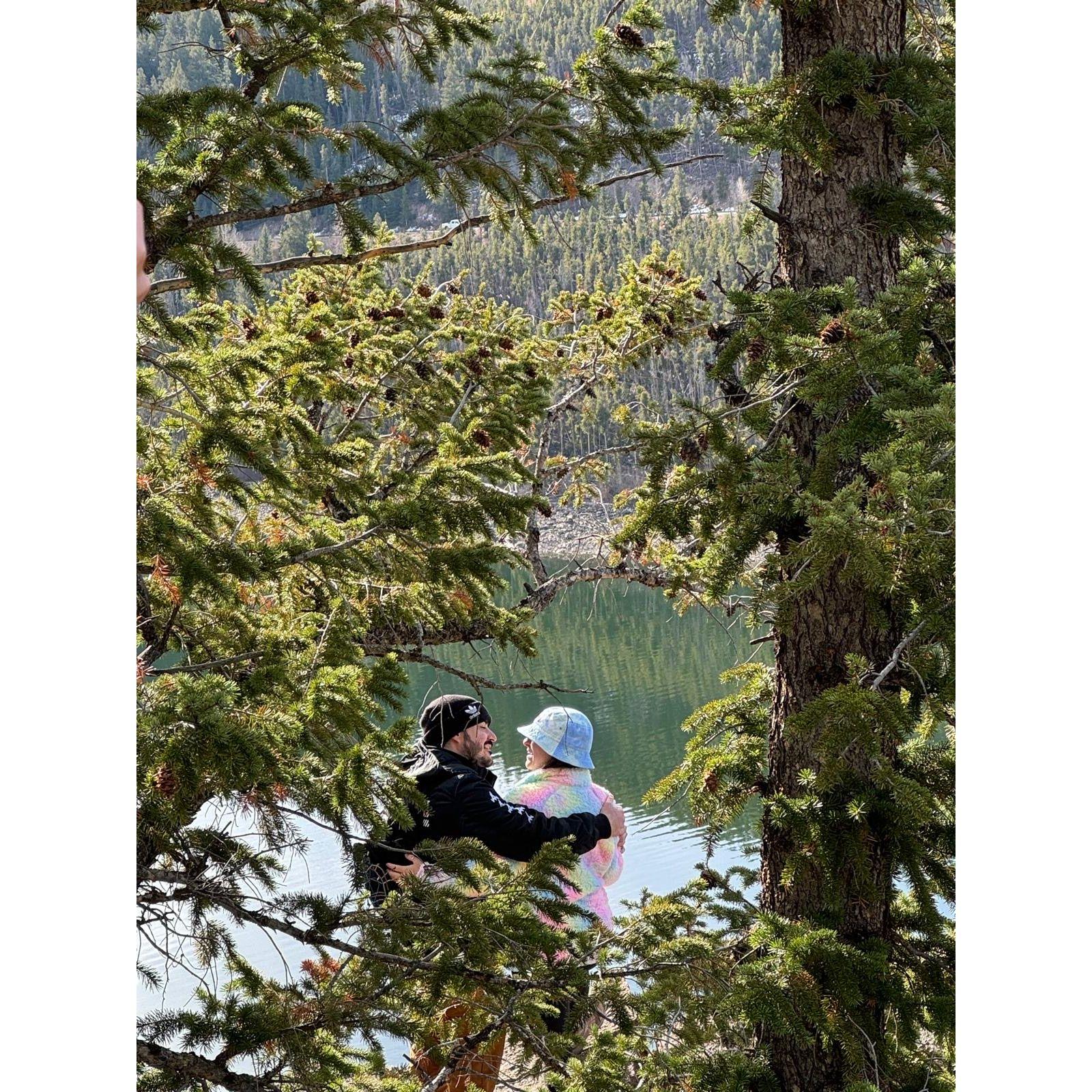 Candid of the moment before he proposed