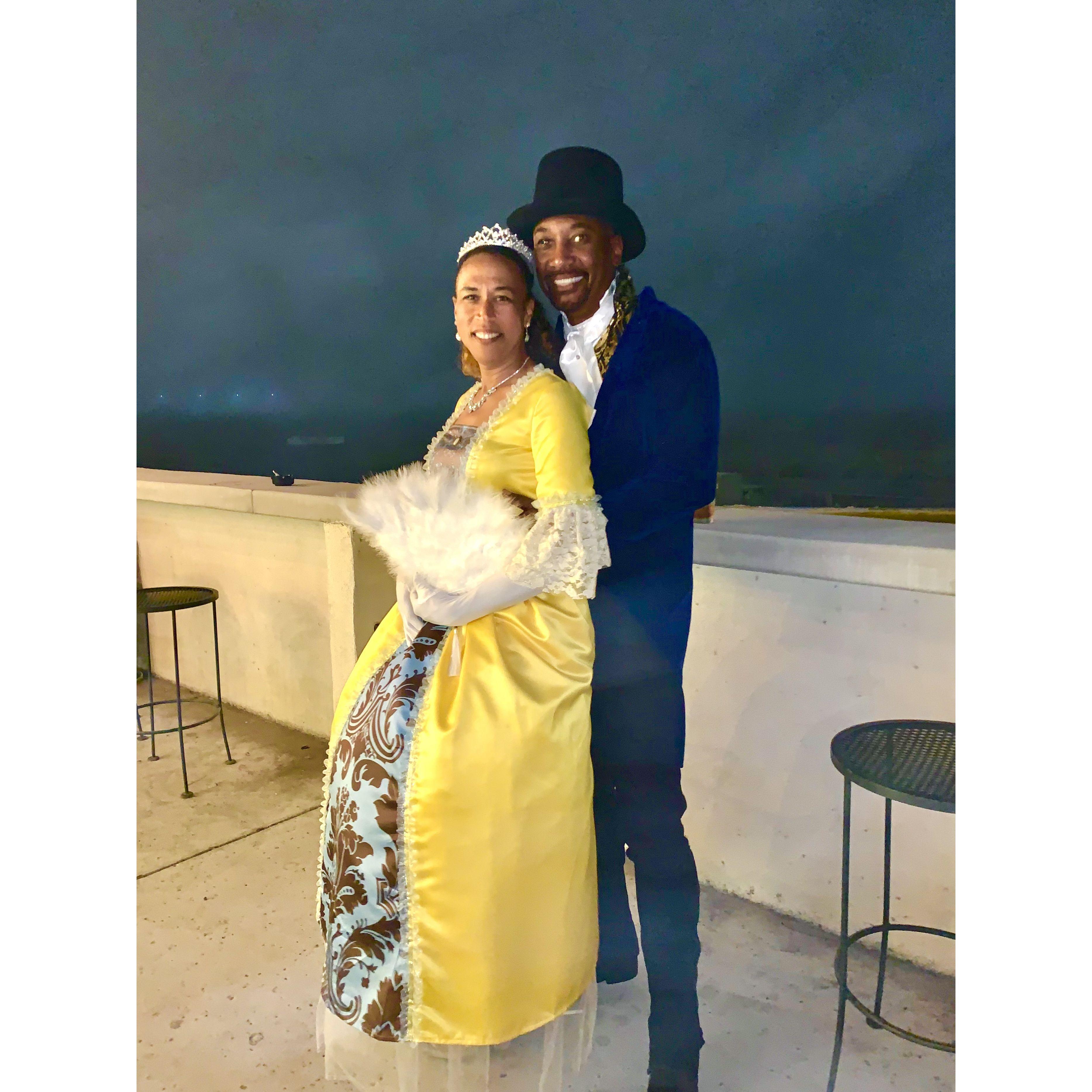 Aretha's Bridgerton phase. Steve is a great sport!