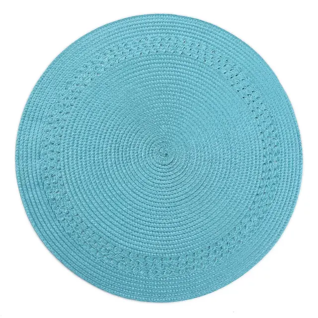 Destination Summer Spiral Border Round Placemat in Turquoise