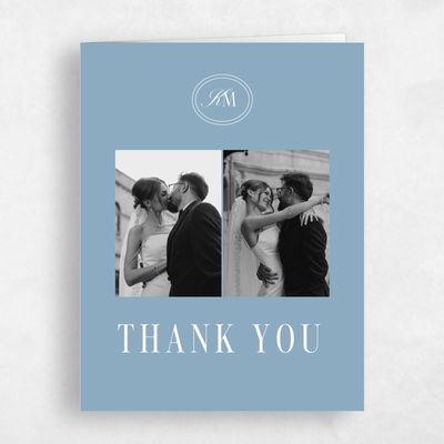 Dusty Blue Wedding Thank You - Mahogany Multiphoto