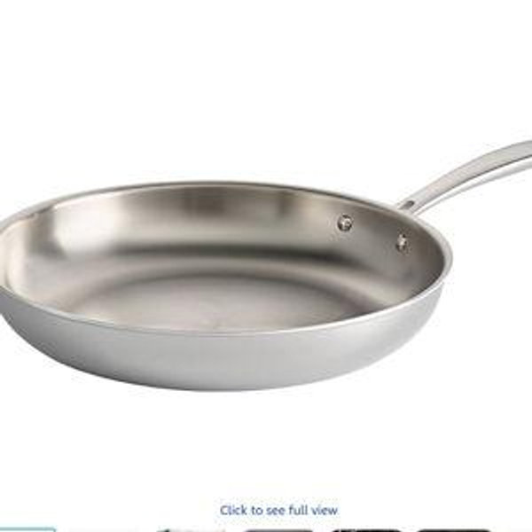 Tramontina Signature Tri-Ply Clad Stainless Steel 12-Inch Large Frying Pan, Induction-Ready Skillet, Dishwasher-Safe, NSF-Certified, Made in Brazil
