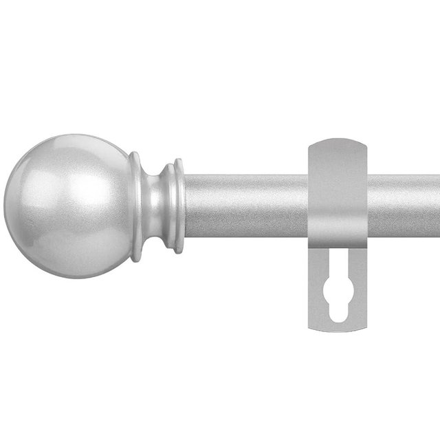 Silver Curtain Rods for Windows 48 to 84 or 88 Inches Max - 5/8'' Metal Heavy Duty Curtain Rods Set - Rustic Decorative Drapery Rods with Brackets for Farmhouse, Bedroom, Sliding Glass Door