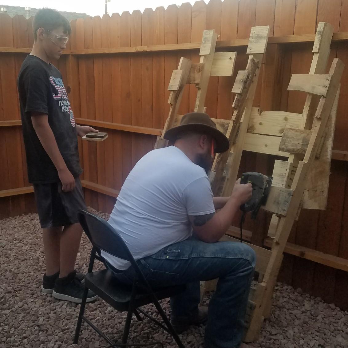 Clayton & Luke working on Centerpieces