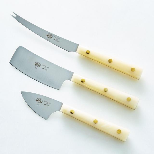 Berti White-Handled Italian Cheese Knives (Set of 3)