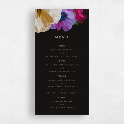 Black Wedding Menu - Wildrose