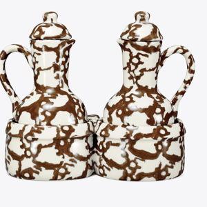 Spongeware Oil & Vinegar Set in blue, size OS