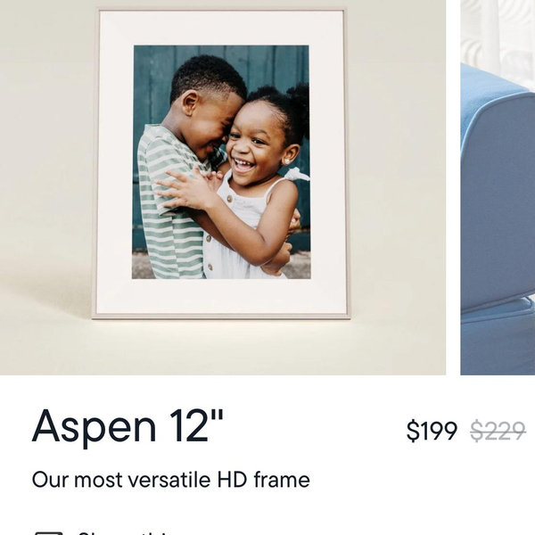 Aspen Clay with White Mat - Smart HD Digital Picture Frame | Aura