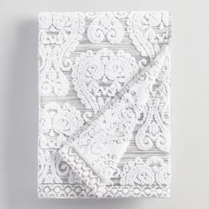 White and Gray Bhuti Prisha Printed Bath Towel