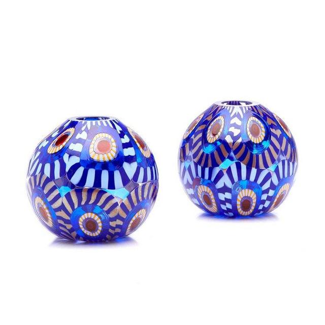 Formentello Set-Of-Two Murrine Glass Candle Holders