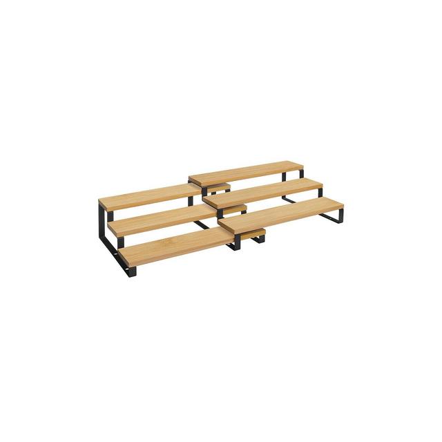 Set of 2 Wicker Spice Racks, 3-Tier Stackable and Expandable Cabinet Organizers