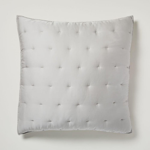 TENCEL™ Crescent Stitch Quilt, Euro Sham, Frost Gray