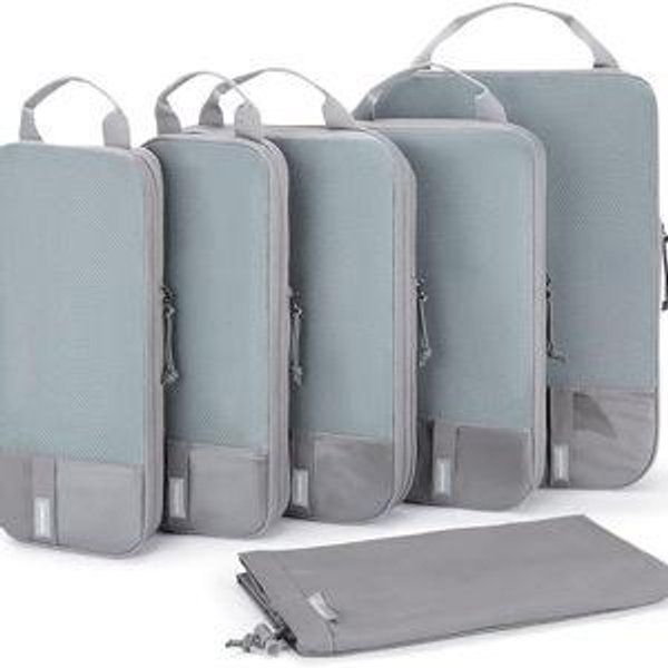 BAGSMART 6 Set /4 Set/2 Set Compression Packing Cubes for Travel, Lightweight Luggage Organizer Bags, Durable Space Saver Bags Travel Essentials