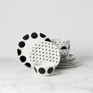 Deco Dot 12-Piece Dinnerware Set, Service for 4