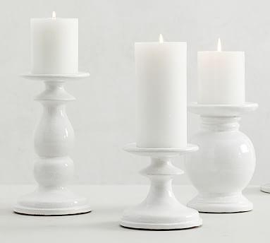 Salton White Ceramic Candle Holders
