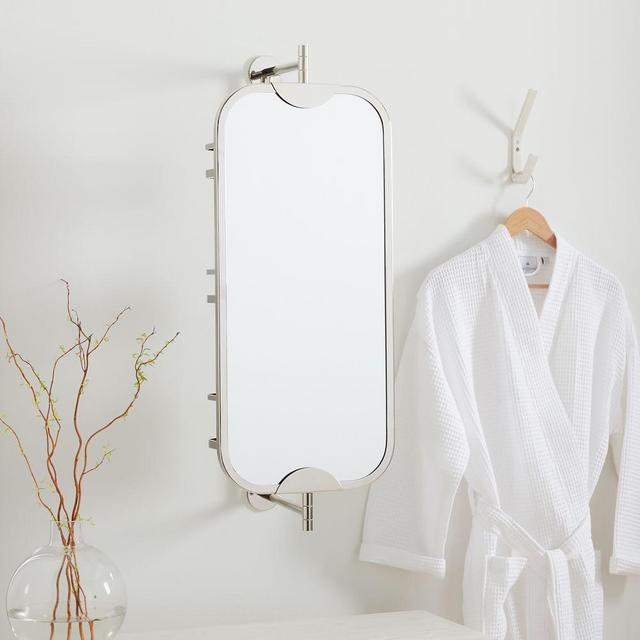 Swivel Mirror with Storage Chrome
