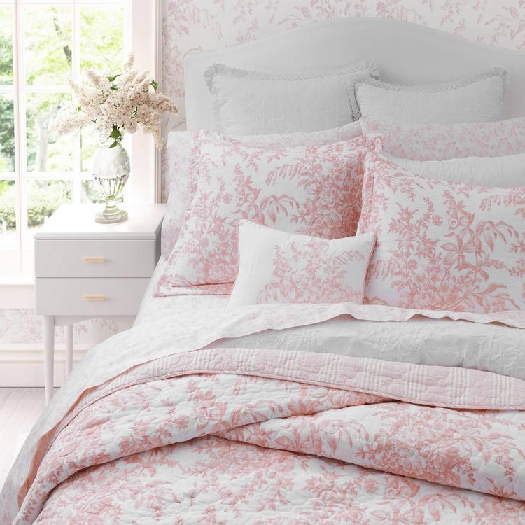 LAURA ASHLEY HOME トイレタリー ピンク ３点 セット Laura Ashley Lidia 3-Piece Multicolored Pink Floral Cotton