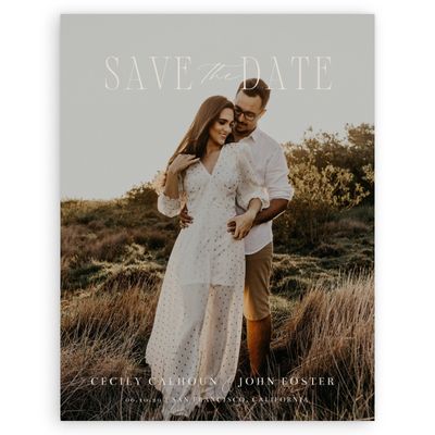 Classic Greige, Beige Wedding Digital Save the Date - Anara Photo