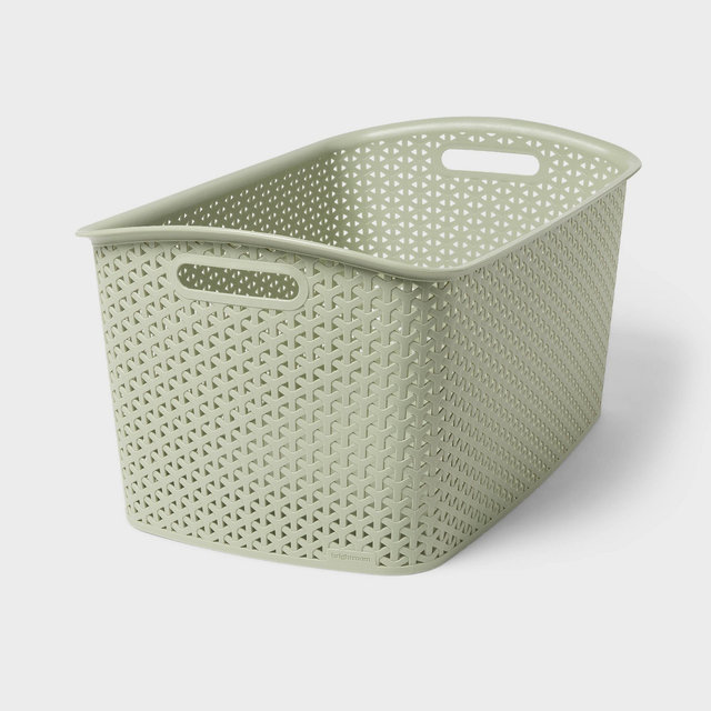 Y-Weave XL Curved Decorative Storage Basket Green - Brightroom™