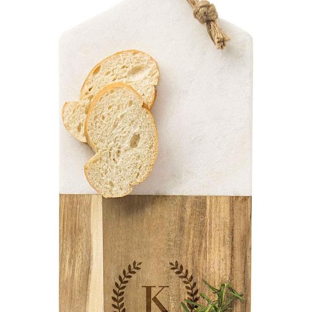 Monogram Marble & Wood Serving Board