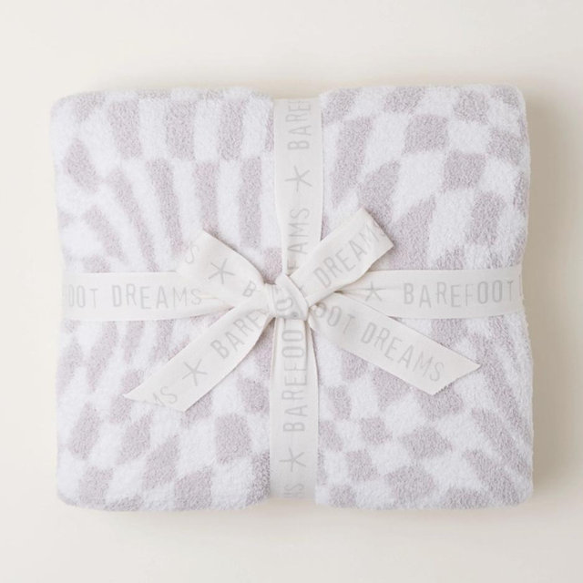 CozyChic® Checkered Blanket in Cream/Stone