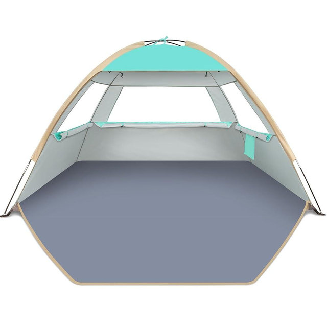 Gorich Beach Tent Sun Shelter for 3/4-5/6-7/8-10 Person with UPF 50＋ UV Protection, Lightweight & Easy Setup Beach Shade Canopy, Portable Beach Shade Tent Beach Cabana