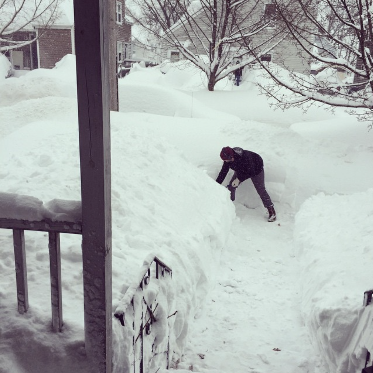 Jeremy visiting me and getting stuck in Boston during the blizzard of 2015.