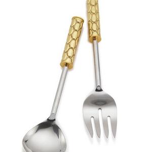 Helios Brass Salad Servers, Boxed Set