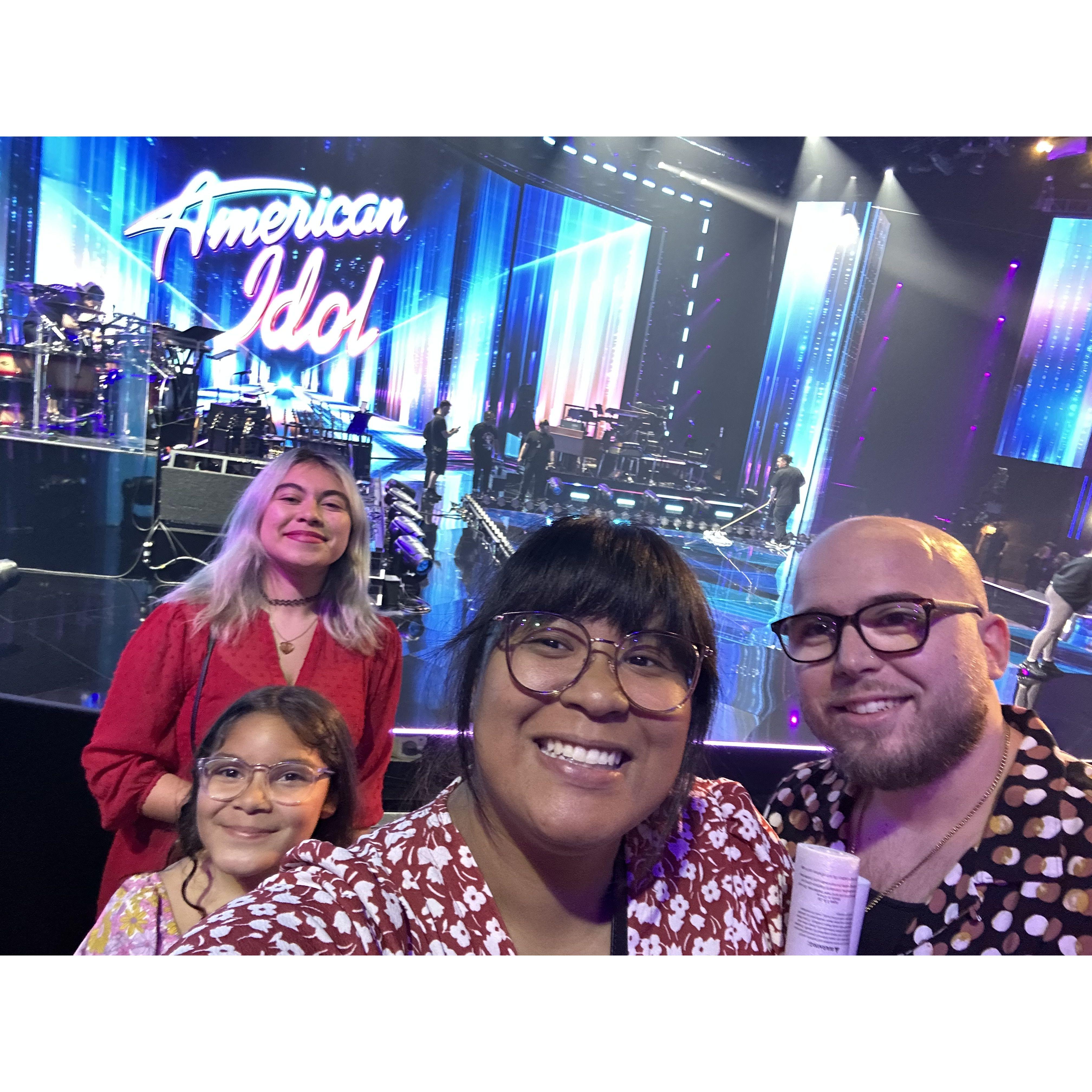 We got to go to an American Idol taping with Alex's siblings.