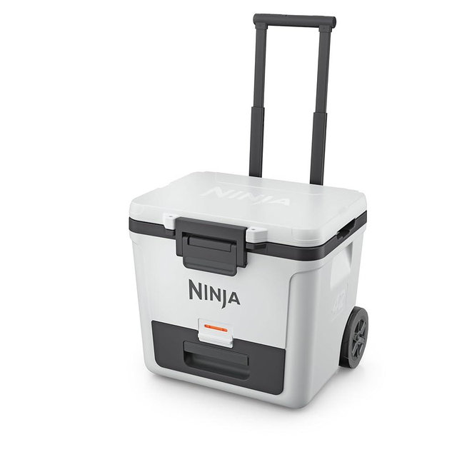 Ninja FrostVault 42qt Wheeled Cooler with Cold Dry Zone | Integrated Fridge-Temp Dry Storage Drawer | Premium Heavy-Duty Insulated Cooler | Keeps Ice Cold for Days | Cloud White | FB242WH
