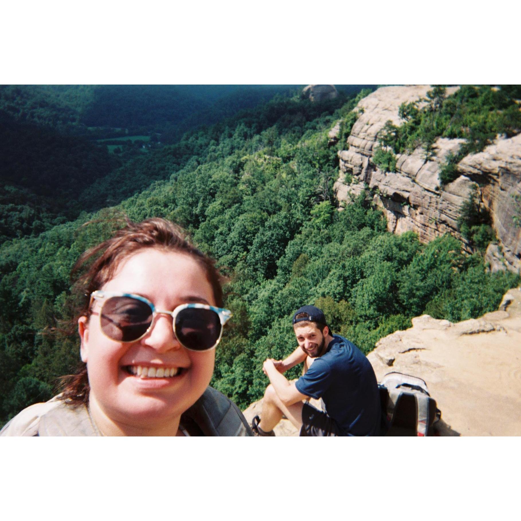On top of a super hard hike in Red River Gorge, Kentucky