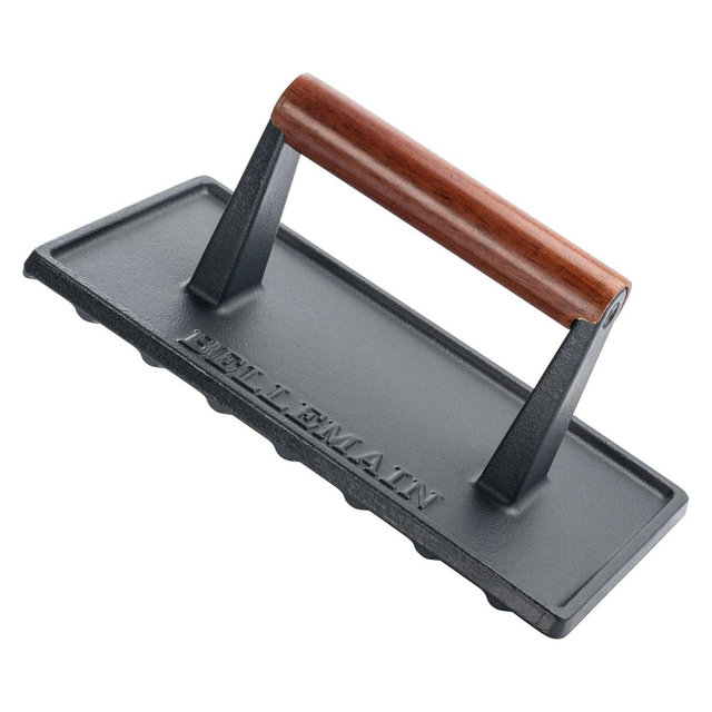 Bellemain Bacon Press Rectangle Heavy-Duty Cast Iron Grill Press for Perfectly Seared Bacon, Steak & Sandwiches