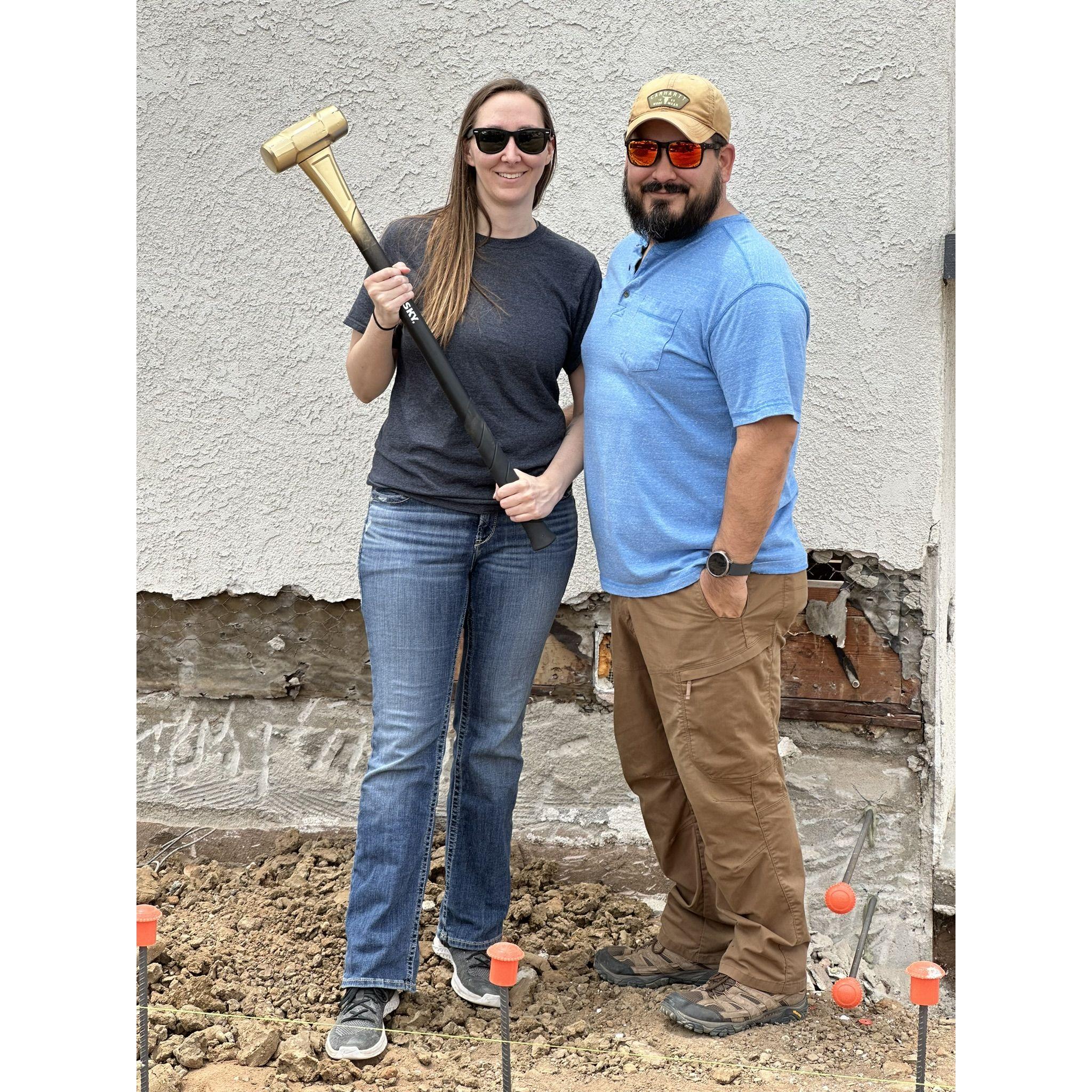 Demolition day at our house before the real crews came and tore it down